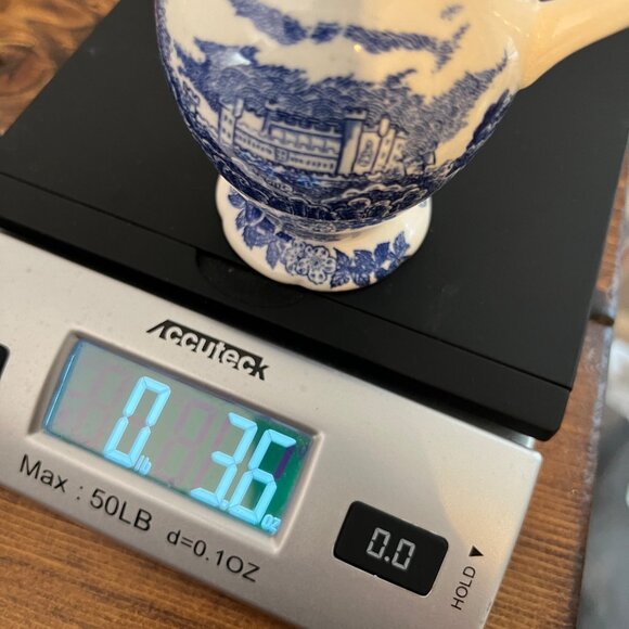 Vintage Norleans Blue & White Ceramic Pitcher Castle Landscape Design Japan - Picture 10 of 10